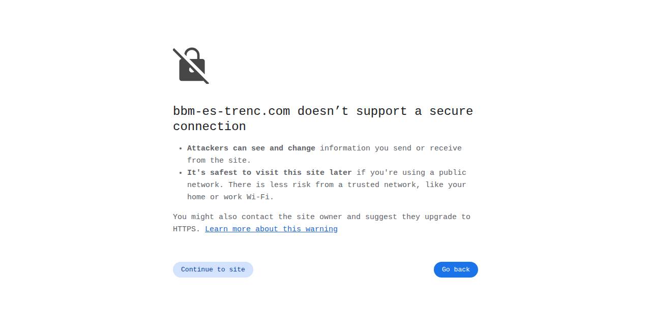 bbm-es-trenc.com homepage as a first-time visitor sees it