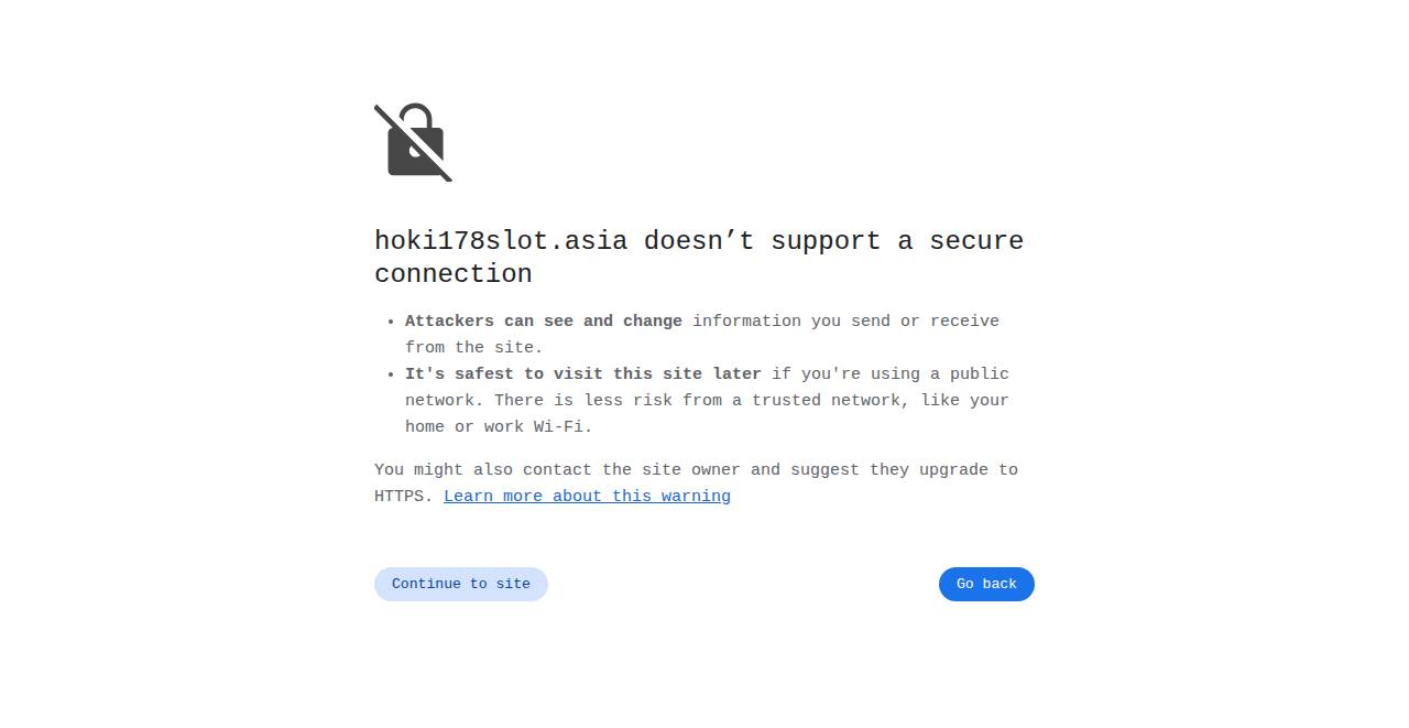 hoki178slot.asia homepage as a first-time visitor sees it