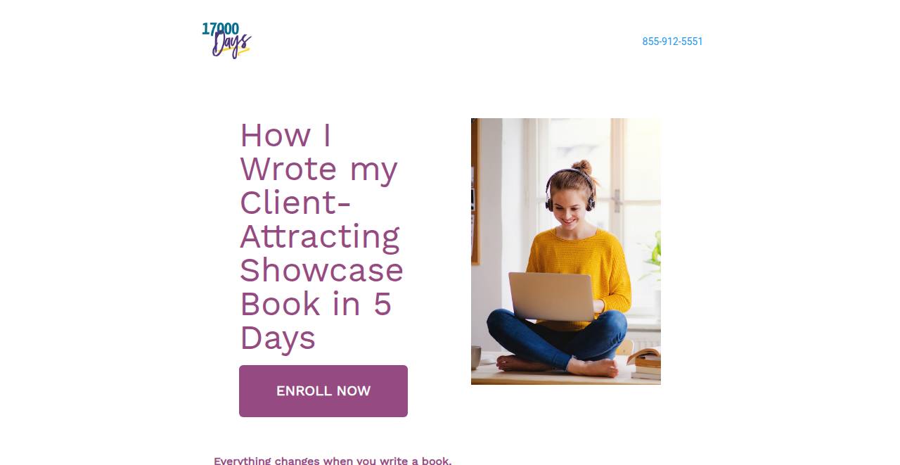 showcasebookbootcamp.com homepage as a first-time visitor sees it