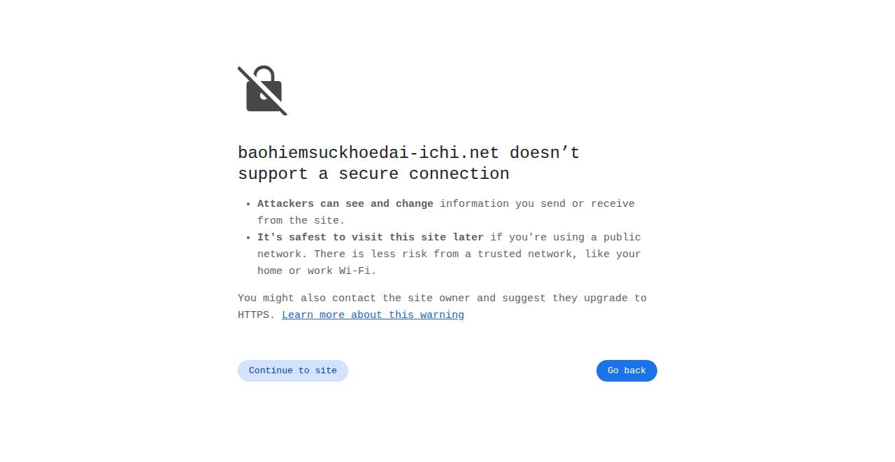baohiemsuckhoedai-ichi.net homepage as a first-time visitor sees it