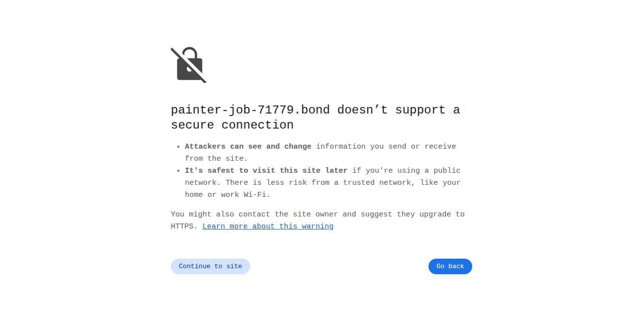 painter-job-71779.bond homepage as a first-time visitor sees it